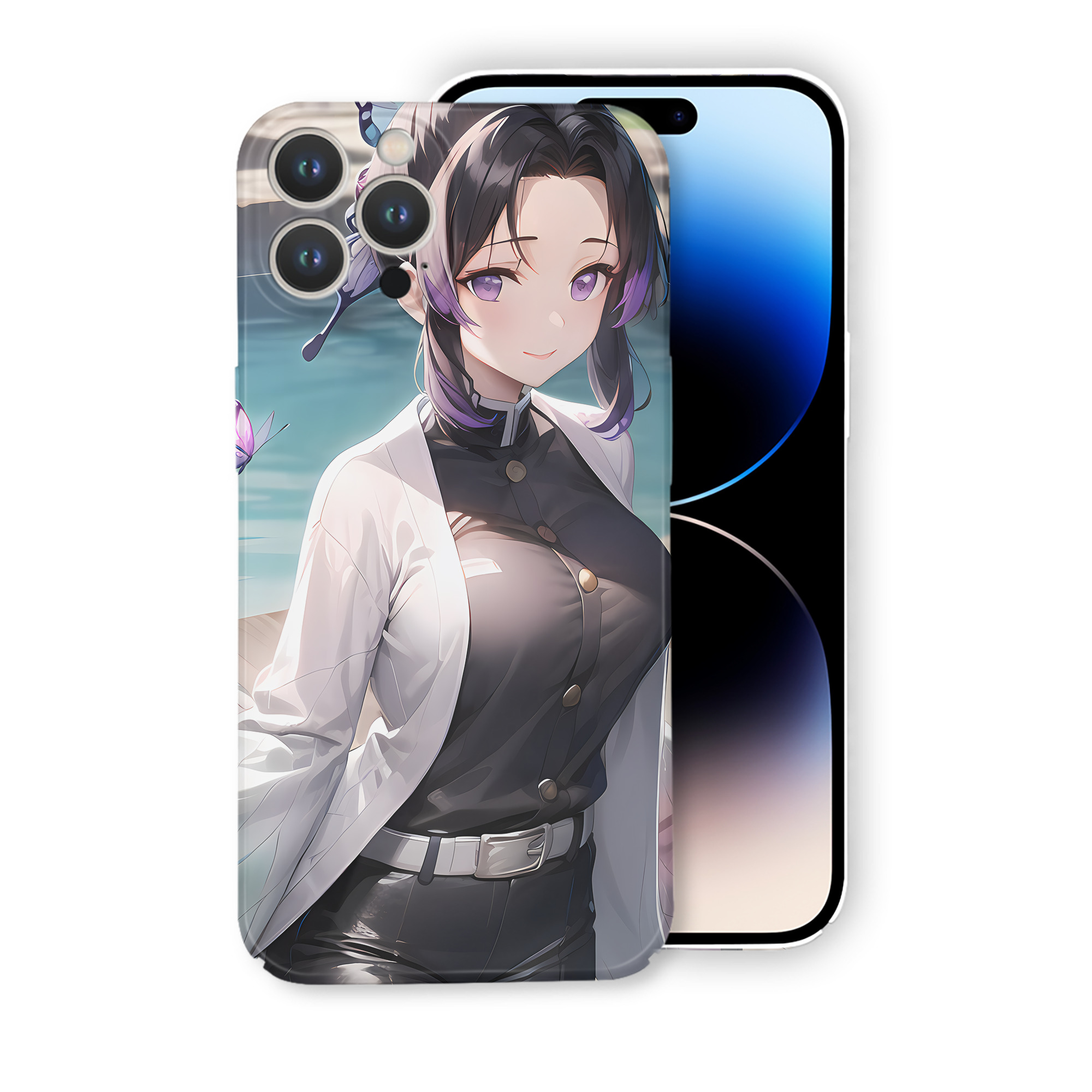 （画像用） 鬼滅の刃（きめつのやいば）蟲柱-胡蝶 しのぶ／こちょう しのぶ Kochou Shinobu 【iPhone 14シリーズ対応】ハードケース